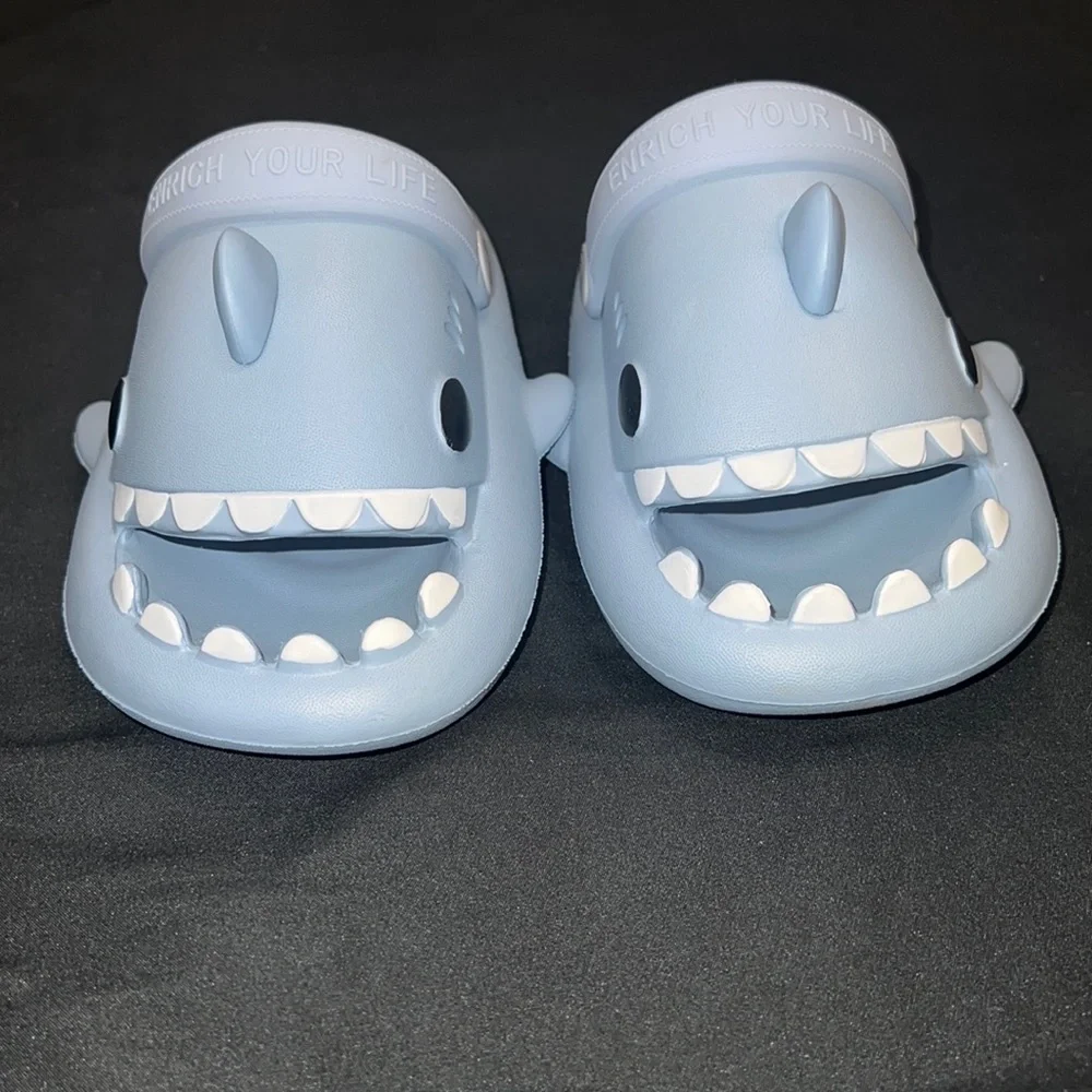 Toddler boy shark croc style slippers